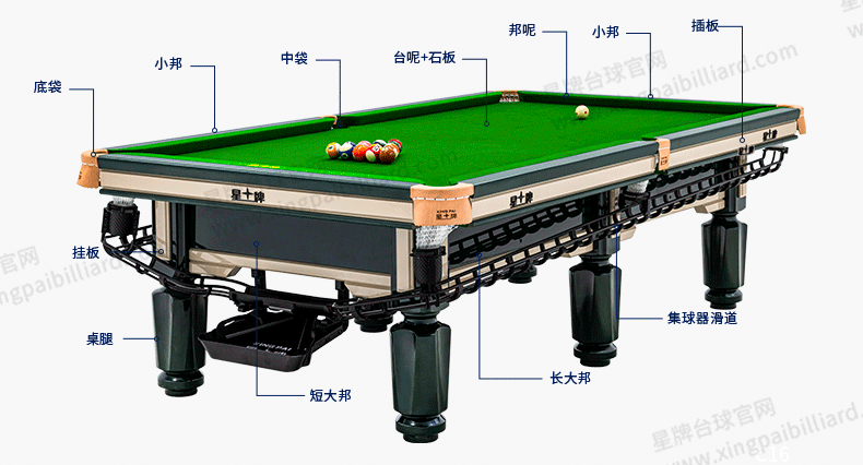 j9.com中式台球桌青衣型号